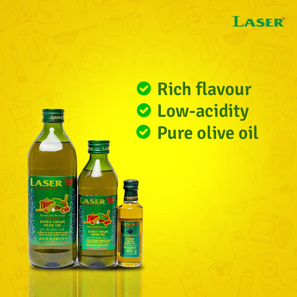 Laser olive oil
